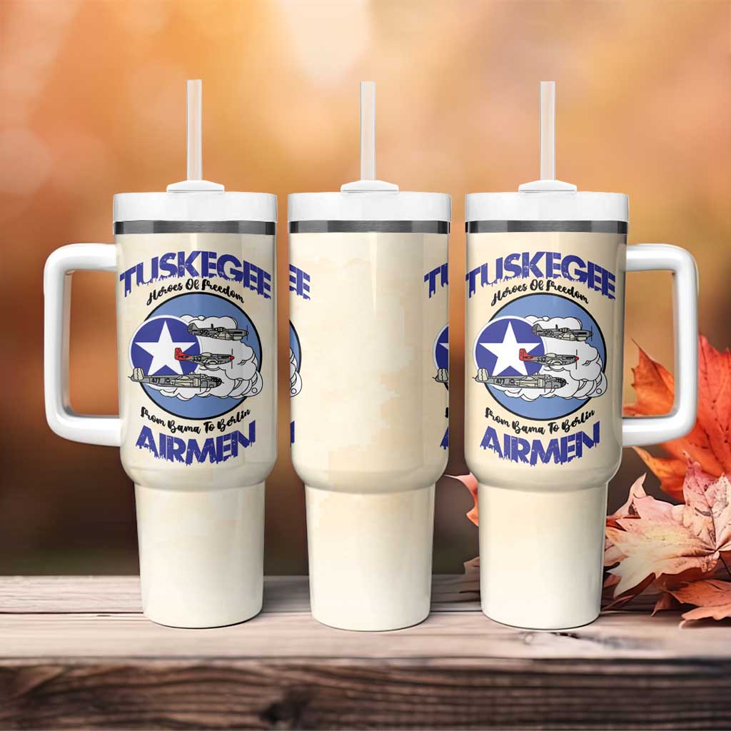 Tuskegee Airmen Red Tails Tumbler With Handle Heroes Of Freedom Retro Style - African Pride