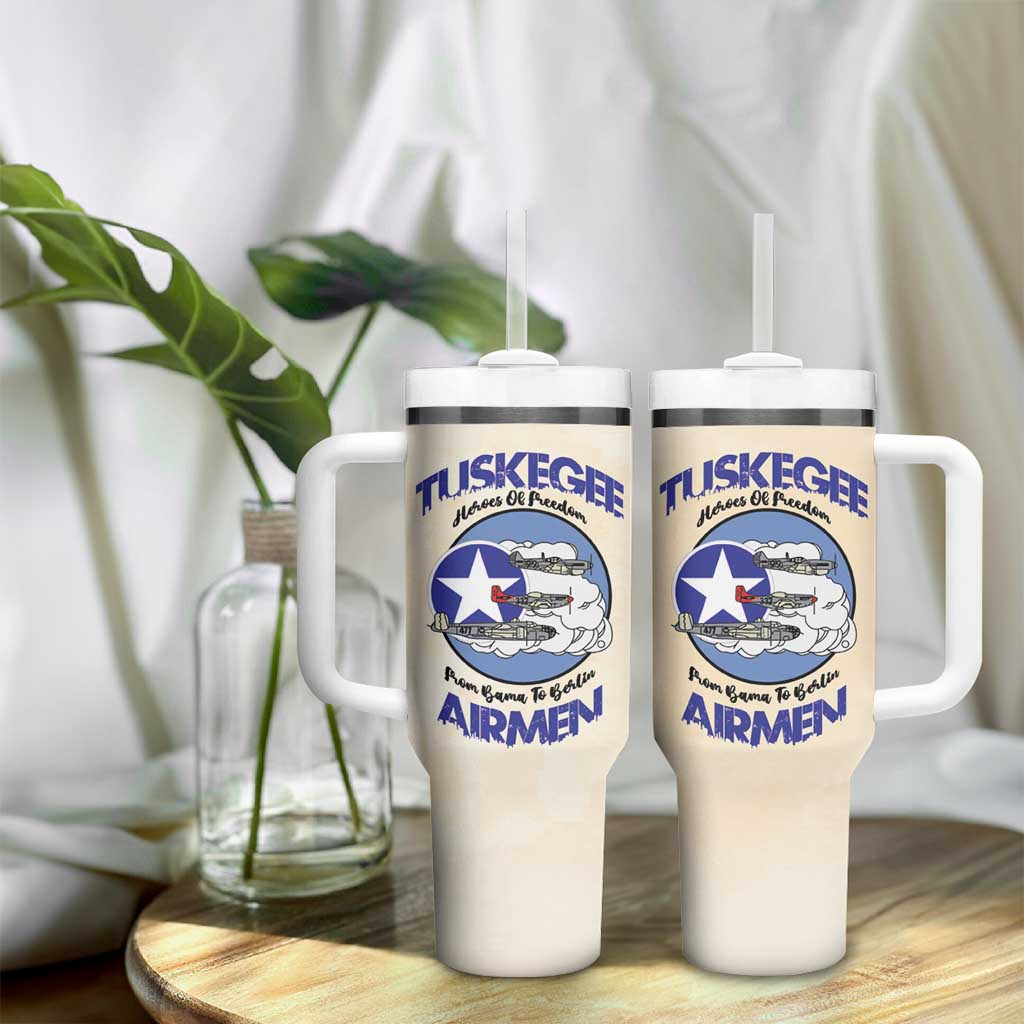 Tuskegee Airmen Red Tails Tumbler With Handle Heroes Of Freedom Retro Style - African Pride