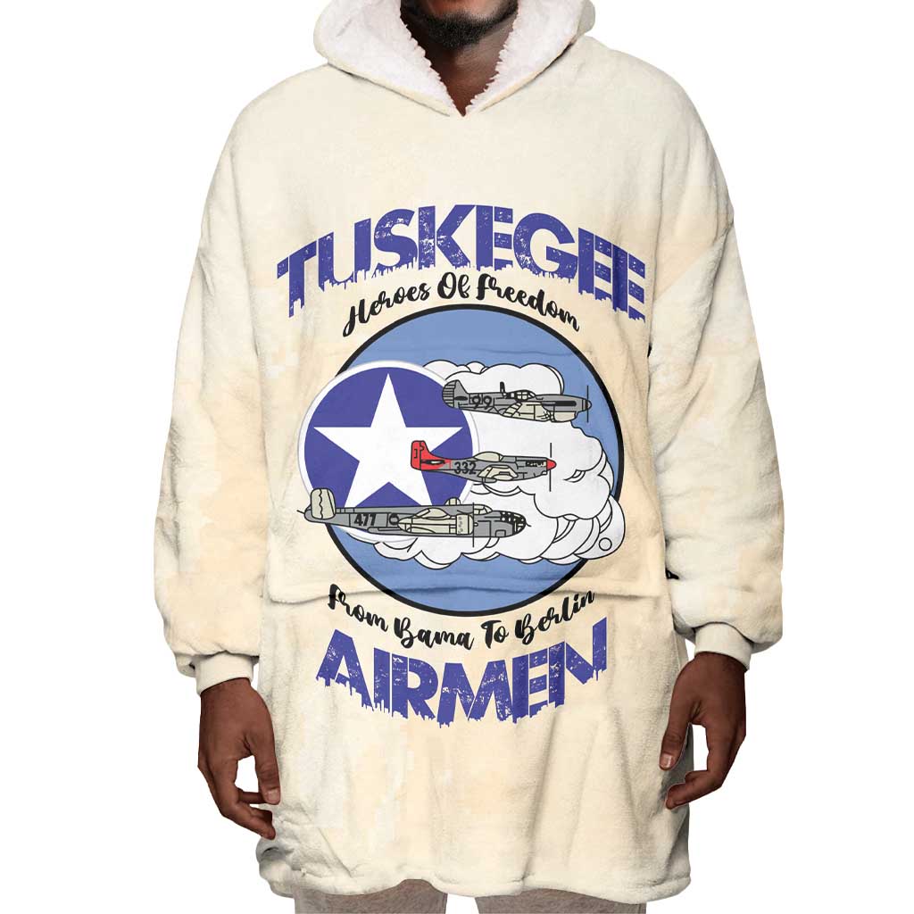Tuskegee Airmen Red Tails Wearable Blanket Hoodie Heroes Of Freedom Retro Style - African Pride