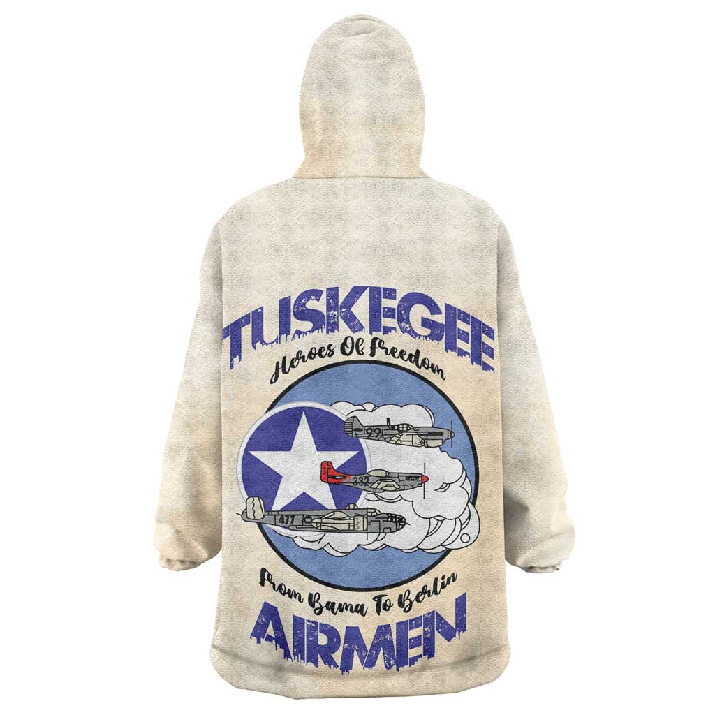Tuskegee Airmen Red Tails Wearable Blanket Hoodie Heroes Of Freedom Retro Style - African Pride