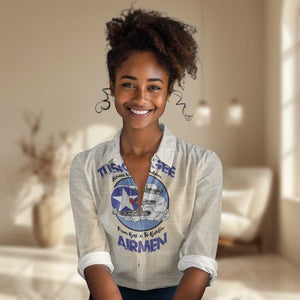 Tuskegee Airmen Red Tails Women Casual Shirt Heroes Of Freedom Retro Style - African Pride