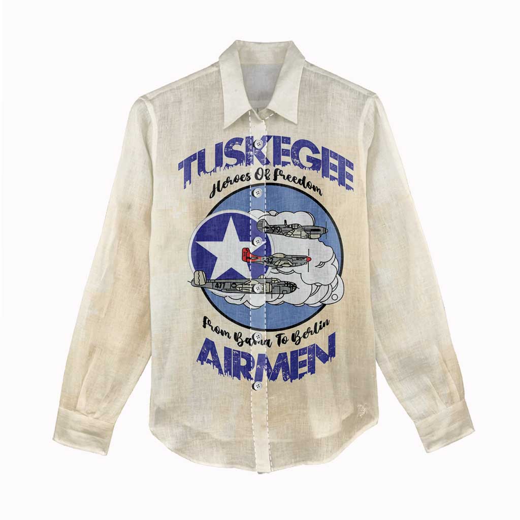 Tuskegee Airmen Red Tails Women Casual Shirt Heroes Of Freedom Retro Style - African Pride