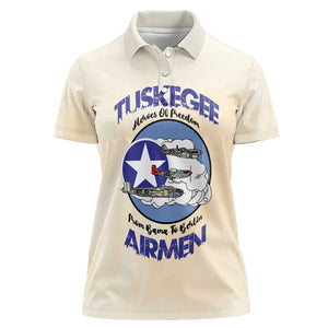 Tuskegee Airmen Red Tails Women Polo Shirt Heroes Of Freedom Retro Style - African Pride