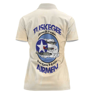 Tuskegee Airmen Red Tails Women Polo Shirt Heroes Of Freedom Retro Style - African Pride