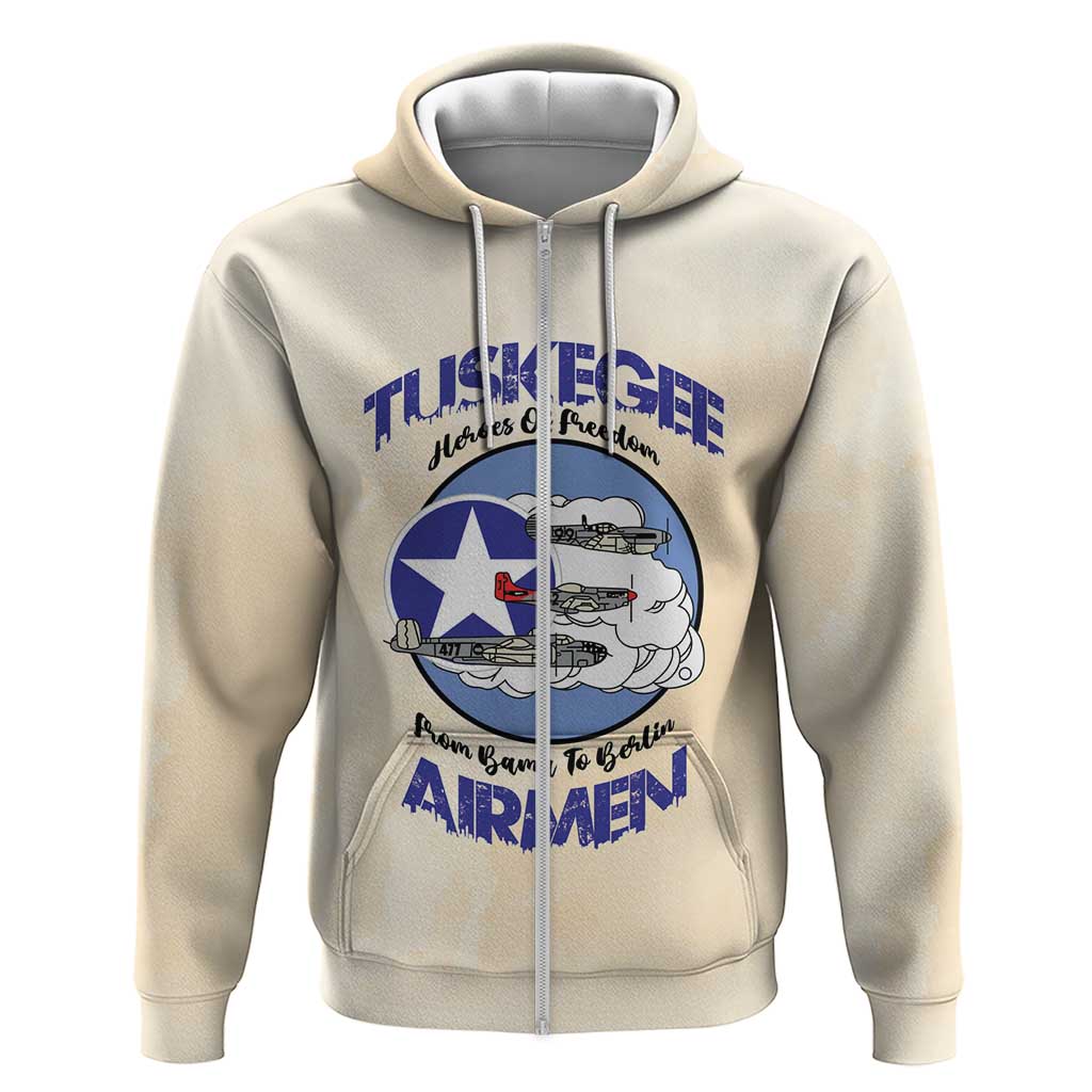 Tuskegee Airmen Red Tails Zip Hoodie Heroes Of Freedom Retro Style - African Pride