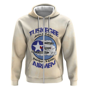 Tuskegee Airmen Red Tails Zip Hoodie Heroes Of Freedom Retro Style - African Pride