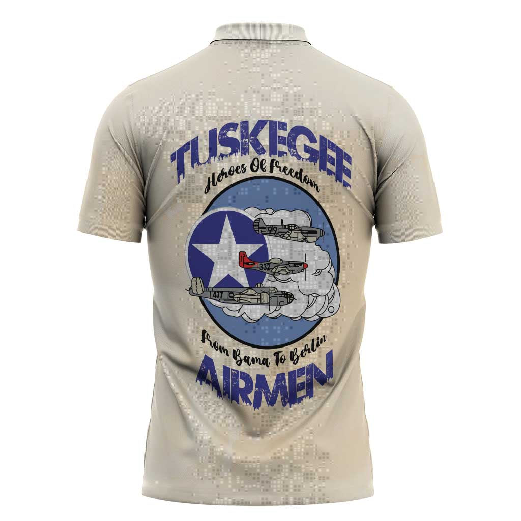 Tuskegee Airmen Red Tails Zipper Polo Shirt Heroes Of Freedom Retro Style