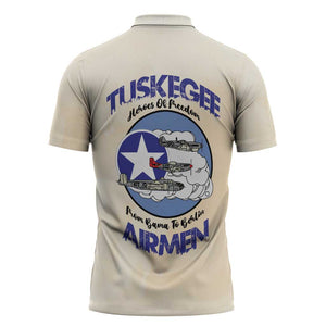 Tuskegee Airmen Red Tails Zipper Polo Shirt Heroes Of Freedom Retro Style