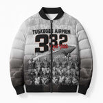 Tuskegee Airmen  Red Tails Pride Bomber Puffer Jacket 332nd Fighter Group