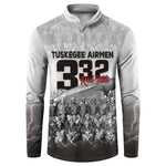 Tuskegee Airmen  Red Tails Pride Button Sweatshirt 332nd Fighter Group