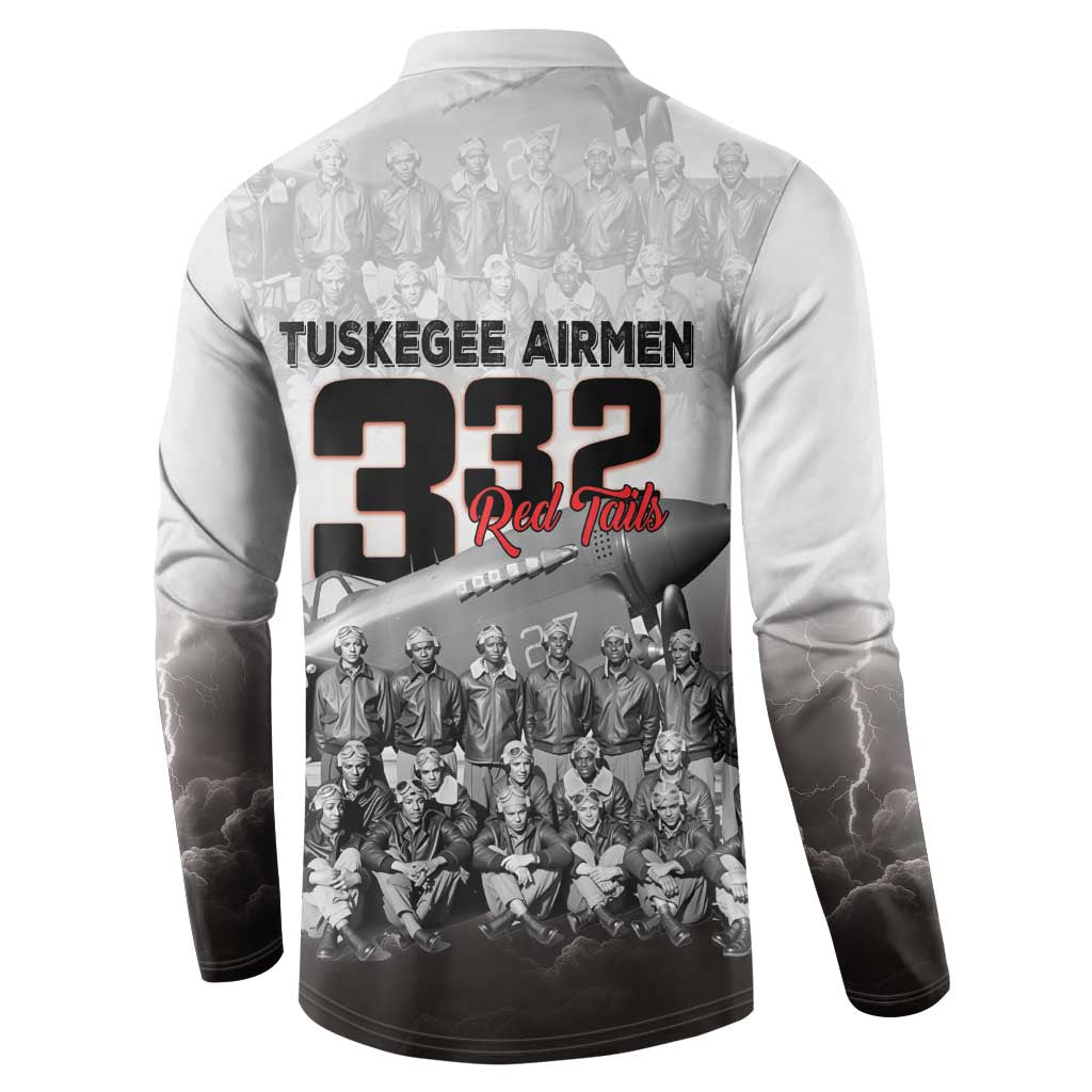 Tuskegee Airmen  Red Tails Pride Button Sweatshirt 332nd Fighter Group