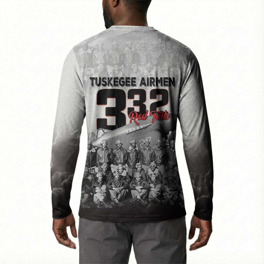 Tuskegee Airmen  Red Tails Pride Button Sweatshirt 332nd Fighter Group