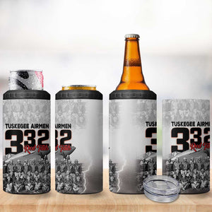 Tuskegee Airmen  Red Tails Pride 4 in 1 Can Cooler Tumbler 332nd Fighter Group - African Pride