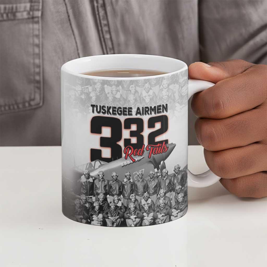 Tuskegee Airmen  Red Tails Pride Ceramic Mug 332nd Fighter Group