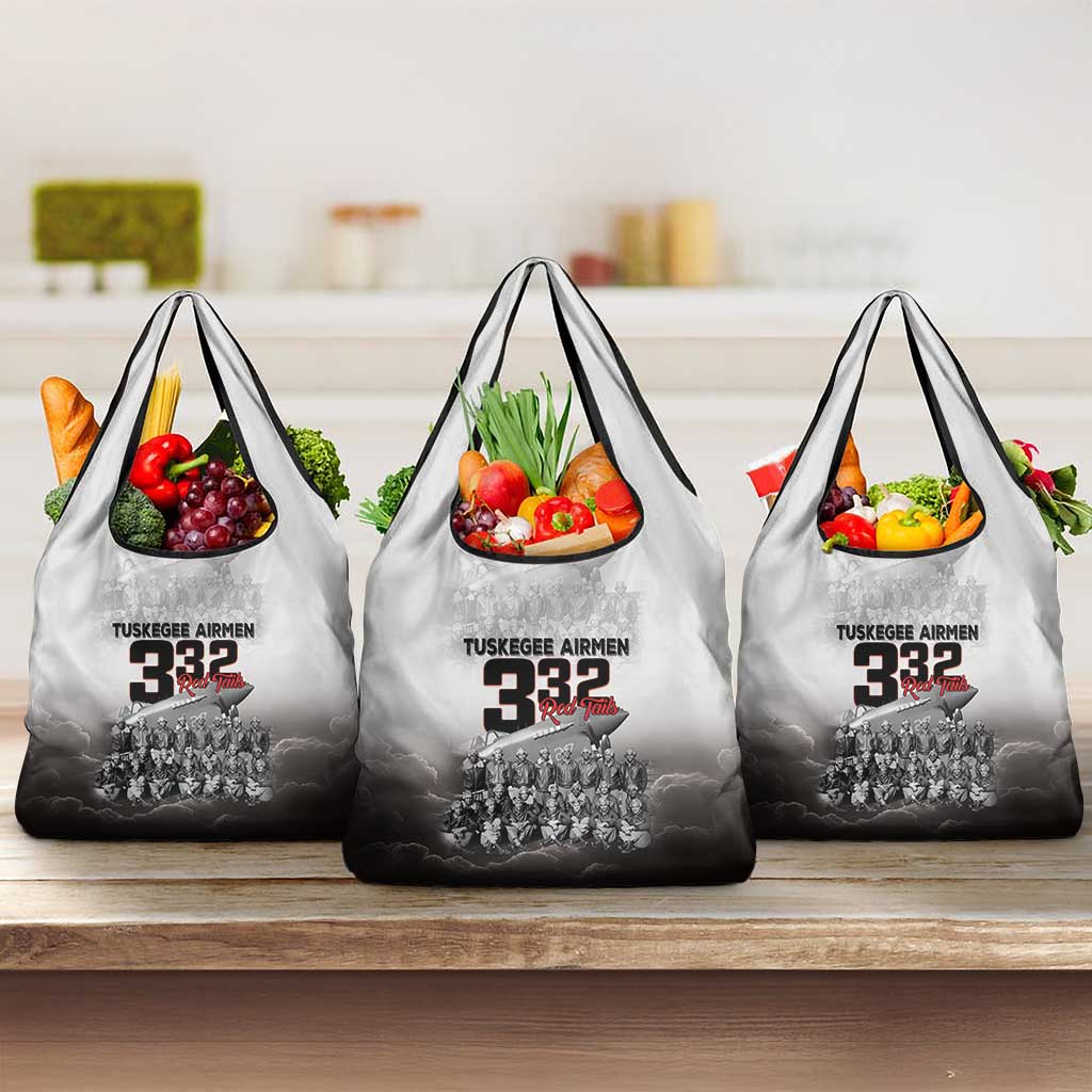 Tuskegee Airmen  Red Tails Pride Grocery Bag 332nd Fighter Group - African Pride