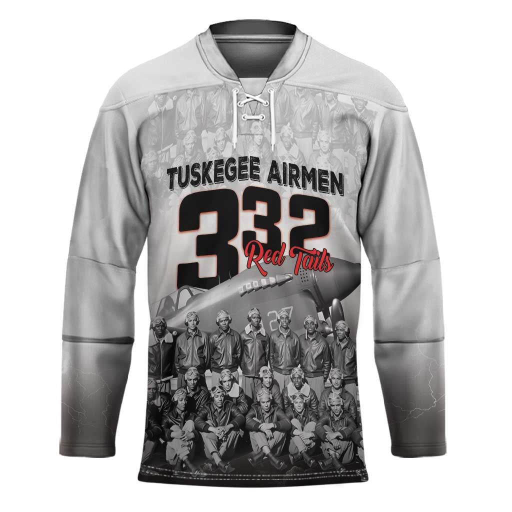 Tuskegee Airmen  Red Tails Pride Hockey Jersey 332nd Fighter Group