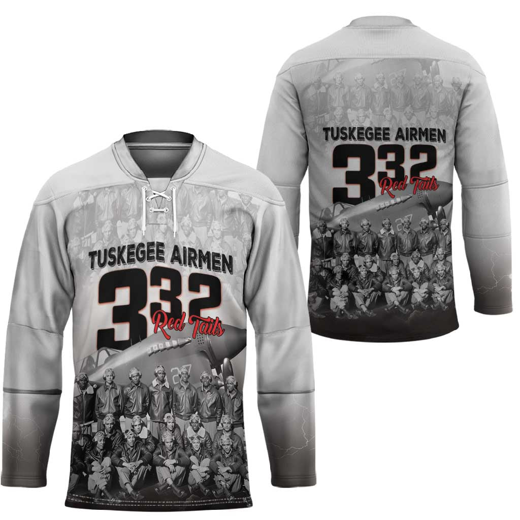 Tuskegee Airmen  Red Tails Pride Hockey Jersey 332nd Fighter Group