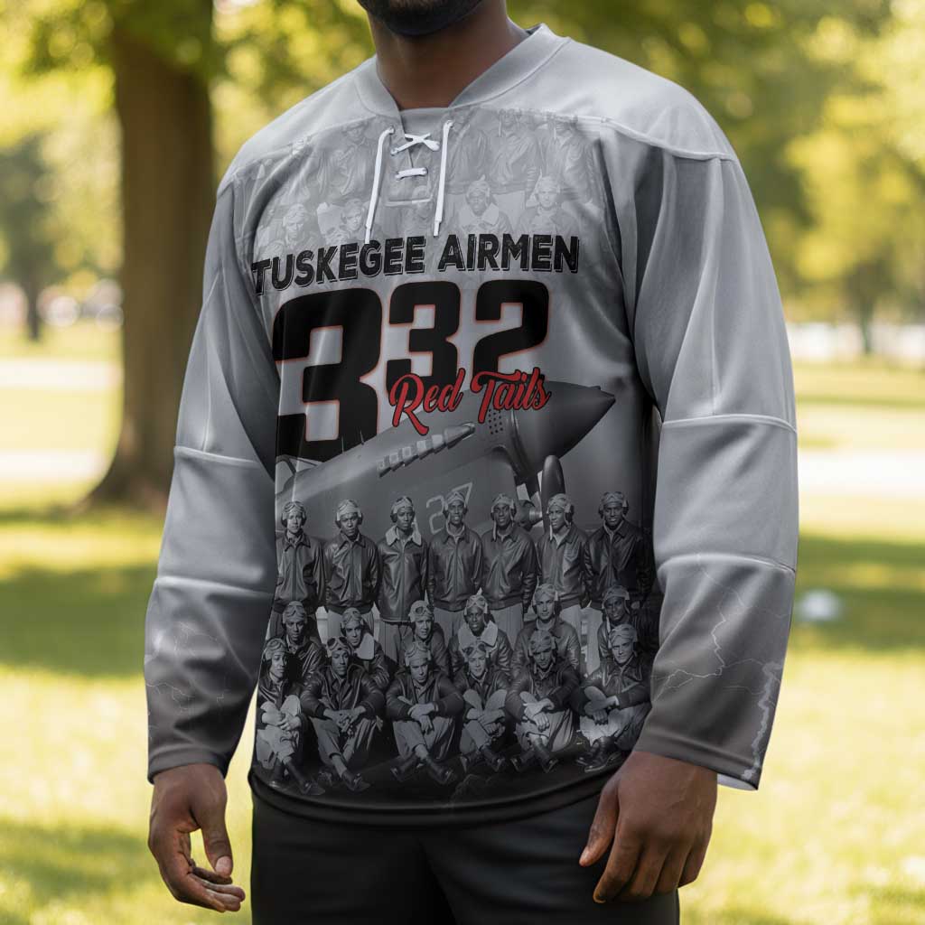 Tuskegee Airmen  Red Tails Pride Hockey Jersey 332nd Fighter Group