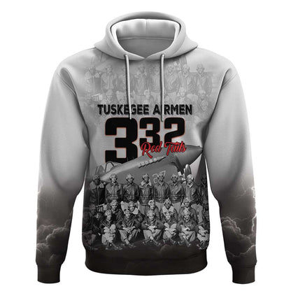Tuskegee Airmen  Red Tails Pride Hoodie 332nd Fighter Group - African Pride