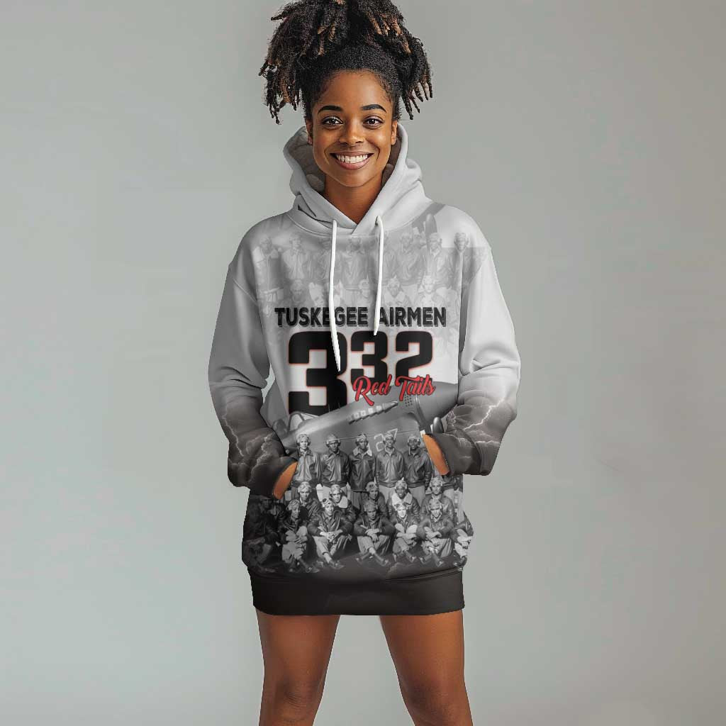 Tuskegee Airmen  Red Tails Pride Hoodie Dress 332nd Fighter Group - African Pride