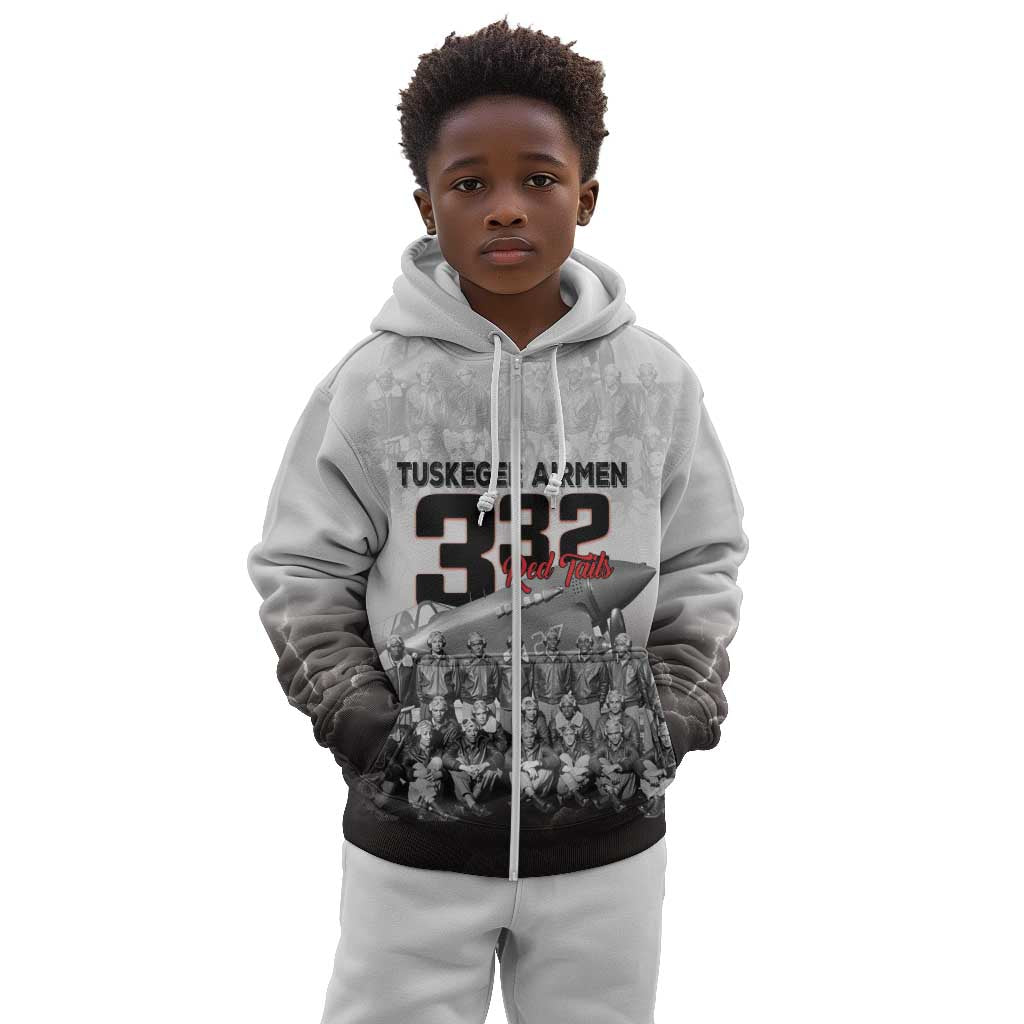 Tuskegee Airmen  Red Tails Pride Kid Hoodie 332nd Fighter Group - African Pride