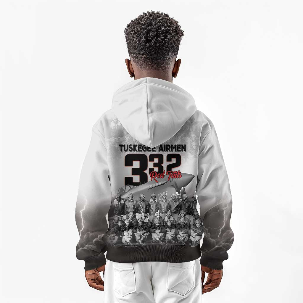 Tuskegee Airmen  Red Tails Pride Kid Hoodie 332nd Fighter Group - African Pride