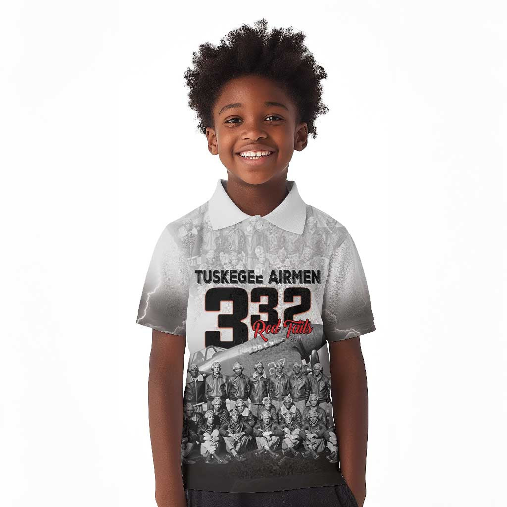 Tuskegee Airmen  Red Tails Pride Kid Polo Shirt 332nd Fighter Group - African Pride