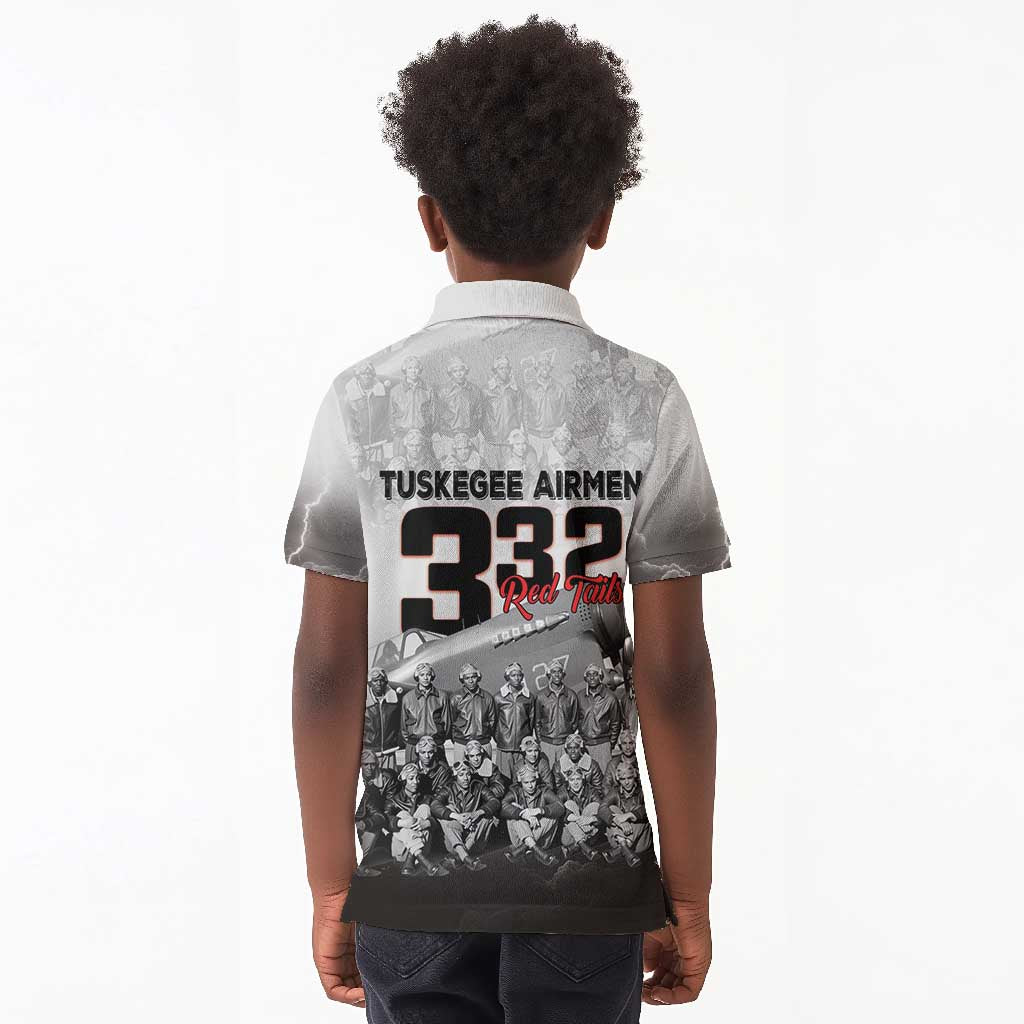 Tuskegee Airmen  Red Tails Pride Kid Polo Shirt 332nd Fighter Group - African Pride