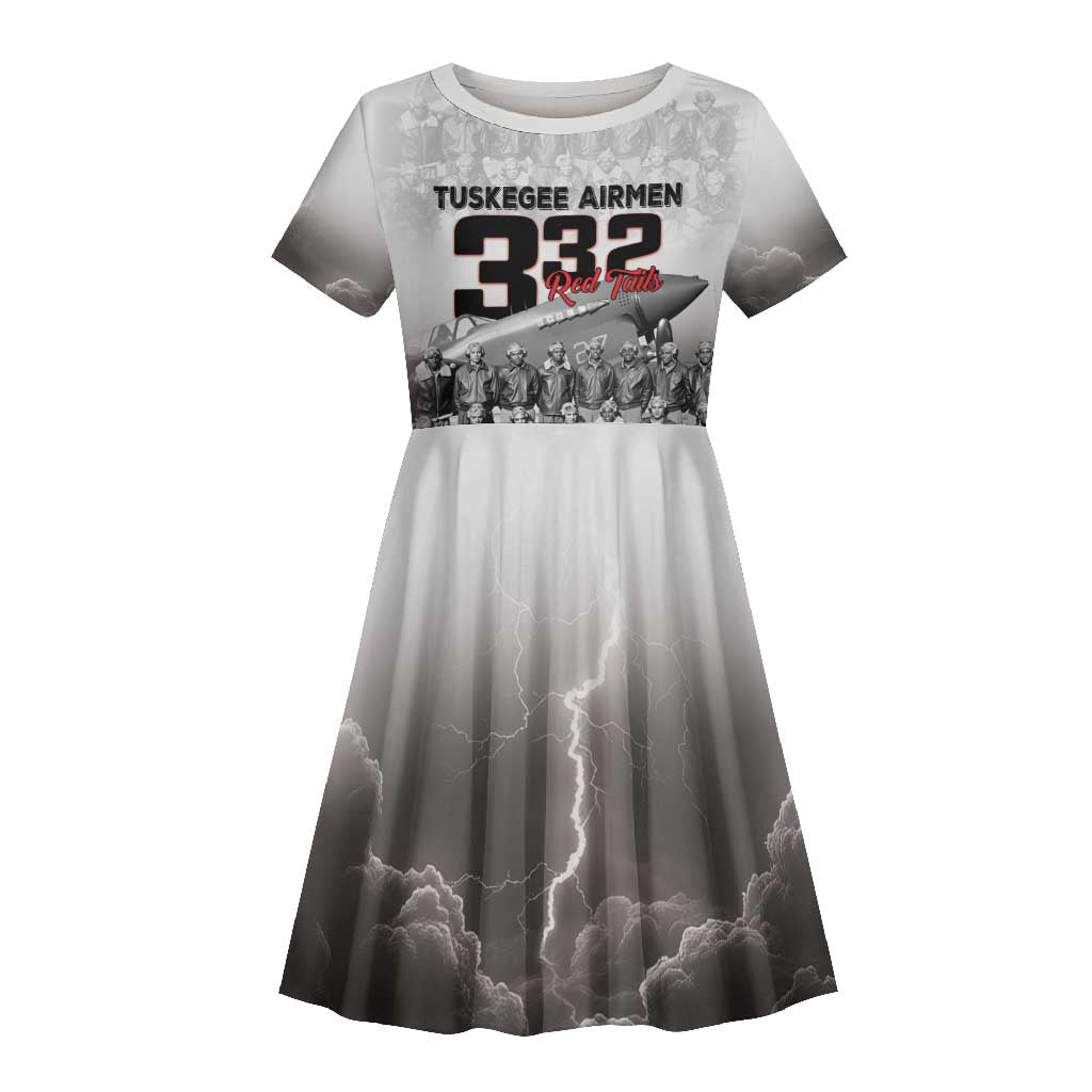 Tuskegee Airmen  Red Tails Pride Kid Short Sleeve Dress 332nd Fighter Group - African Pride