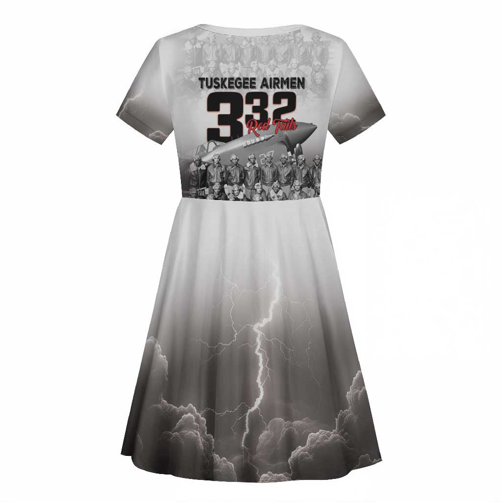 Tuskegee Airmen  Red Tails Pride Kid Short Sleeve Dress 332nd Fighter Group - African Pride