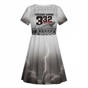 Tuskegee Airmen  Red Tails Pride Kid Short Sleeve Dress 332nd Fighter Group - African Pride