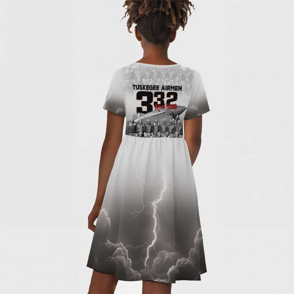 Tuskegee Airmen  Red Tails Pride Kid Short Sleeve Dress 332nd Fighter Group - African Pride