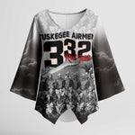 Tuskegee Airmen  Red Tails Pride Kimono Sleeve Blouse 332nd Fighter Group