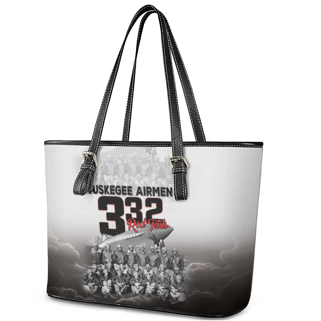 Tuskegee Airmen  Red Tails Pride Leather Tote Bag 332nd Fighter Group - African Pride