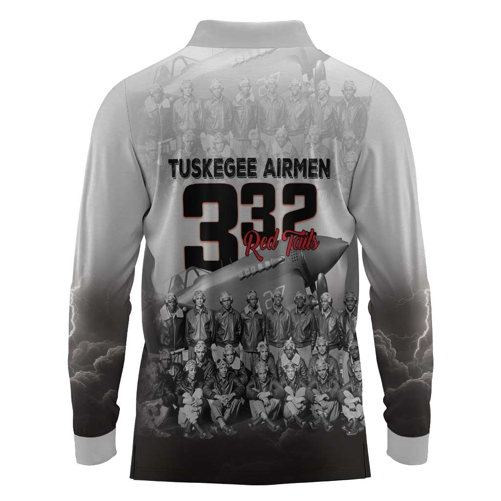 Tuskegee Airmen  Red Tails Pride Long Sleeve Polo Shirt 332nd Fighter Group - African Pride