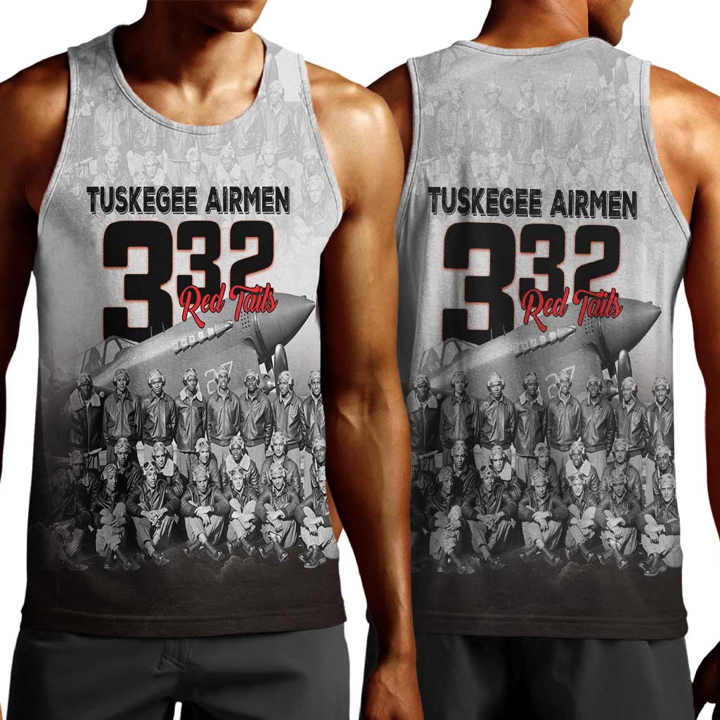 Tuskegee Airmen  Red Tails Pride Men Tank Top 332nd Fighter Group - African Pride