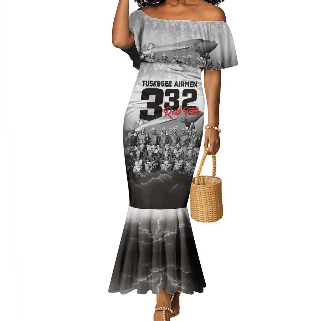 Tuskegee Airmen  Red Tails Pride Mermaid Dress 332nd Fighter Group - African Pride