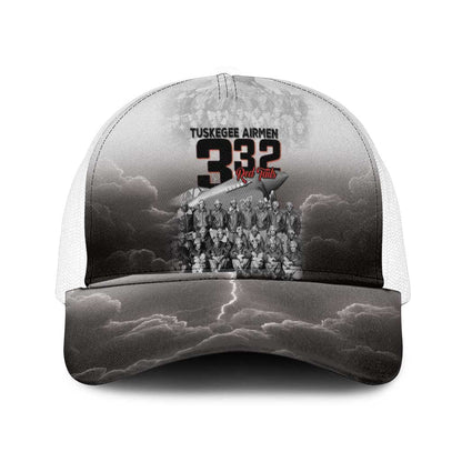 Tuskegee Airmen  Red Tails Pride Mesh Trucker Cap 332nd Fighter Group - African Pride