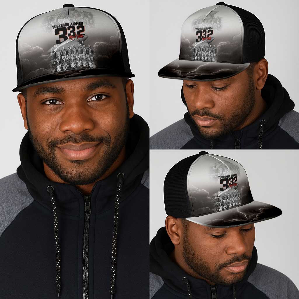 Tuskegee Airmen  Red Tails Pride Mesh Trucker Cap 332nd Fighter Group - African Pride