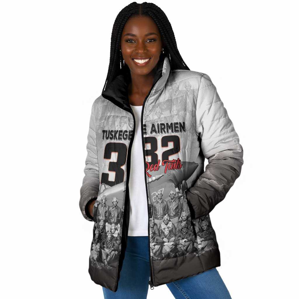 Tuskegee Airmen  Red Tails Pride Padded Jacket 332nd Fighter Group