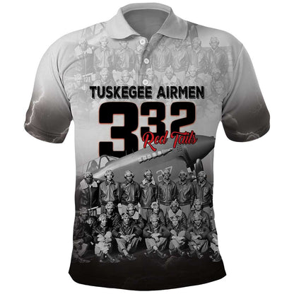 Tuskegee Airmen  Red Tails Pride Polo Shirt 332nd Fighter Group - African Pride