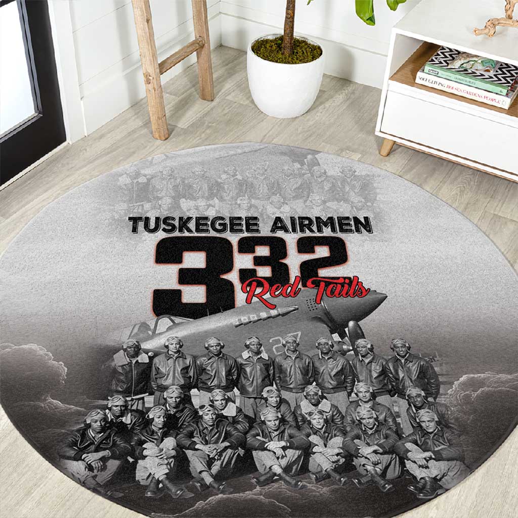 Tuskegee Airmen  Red Tails Pride Round Carpet 332nd Fighter Group - African Pride