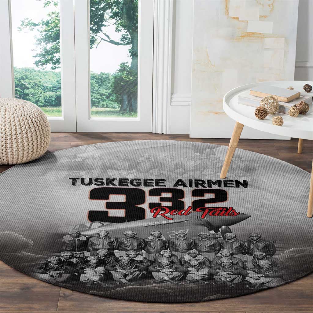Tuskegee Airmen  Red Tails Pride Round Carpet 332nd Fighter Group - African Pride