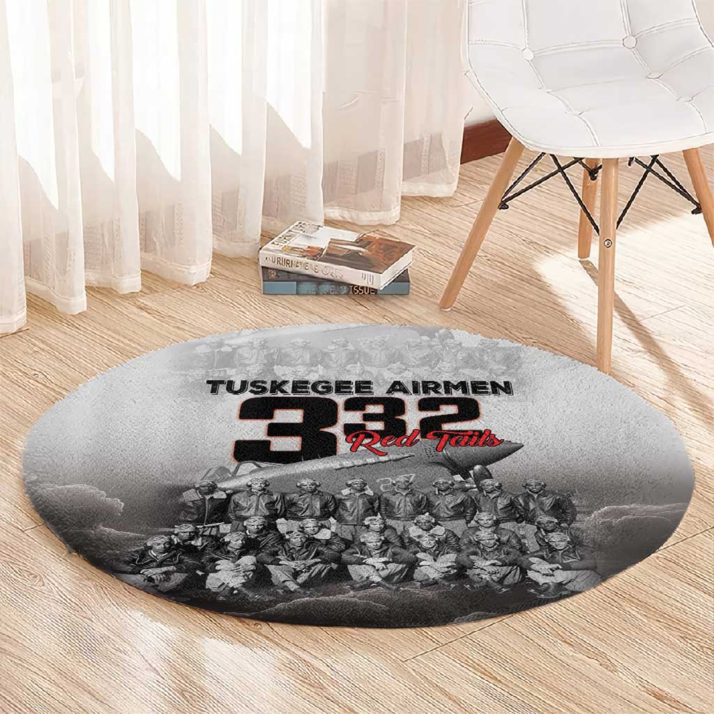 Tuskegee Airmen  Red Tails Pride Round Carpet 332nd Fighter Group - African Pride