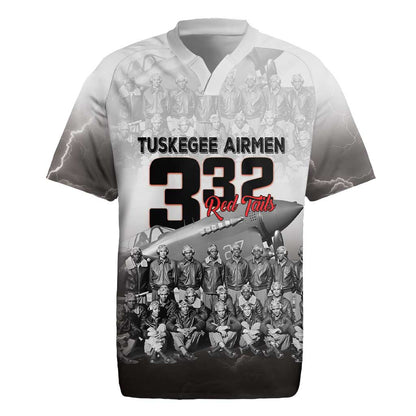 Tuskegee Airmen  Red Tails Pride Rugby Jersey 332nd Fighter Group - African Pride