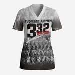 Tuskegee Airmen  Red Tails Pride Scrub Top 332nd Fighter Group - African Pride