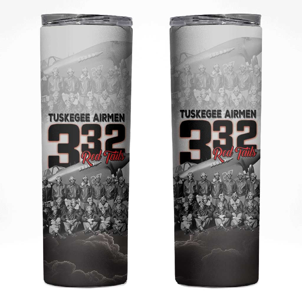 Tuskegee Airmen  Red Tails Pride Skinny Tumbler 332nd Fighter Group - African Pride
