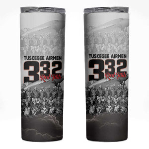 Tuskegee Airmen  Red Tails Pride Skinny Tumbler 332nd Fighter Group - African Pride