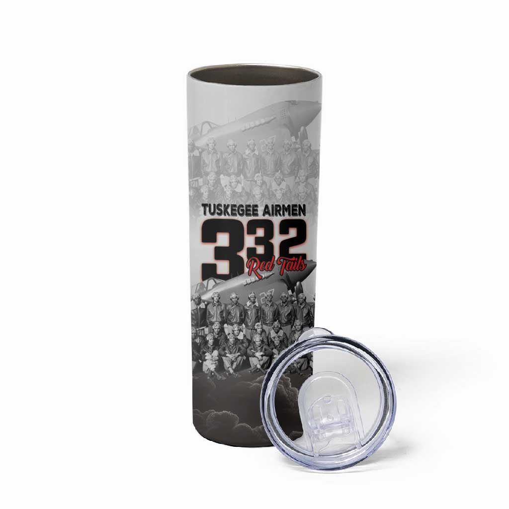 Tuskegee Airmen  Red Tails Pride Skinny Tumbler 332nd Fighter Group - African Pride
