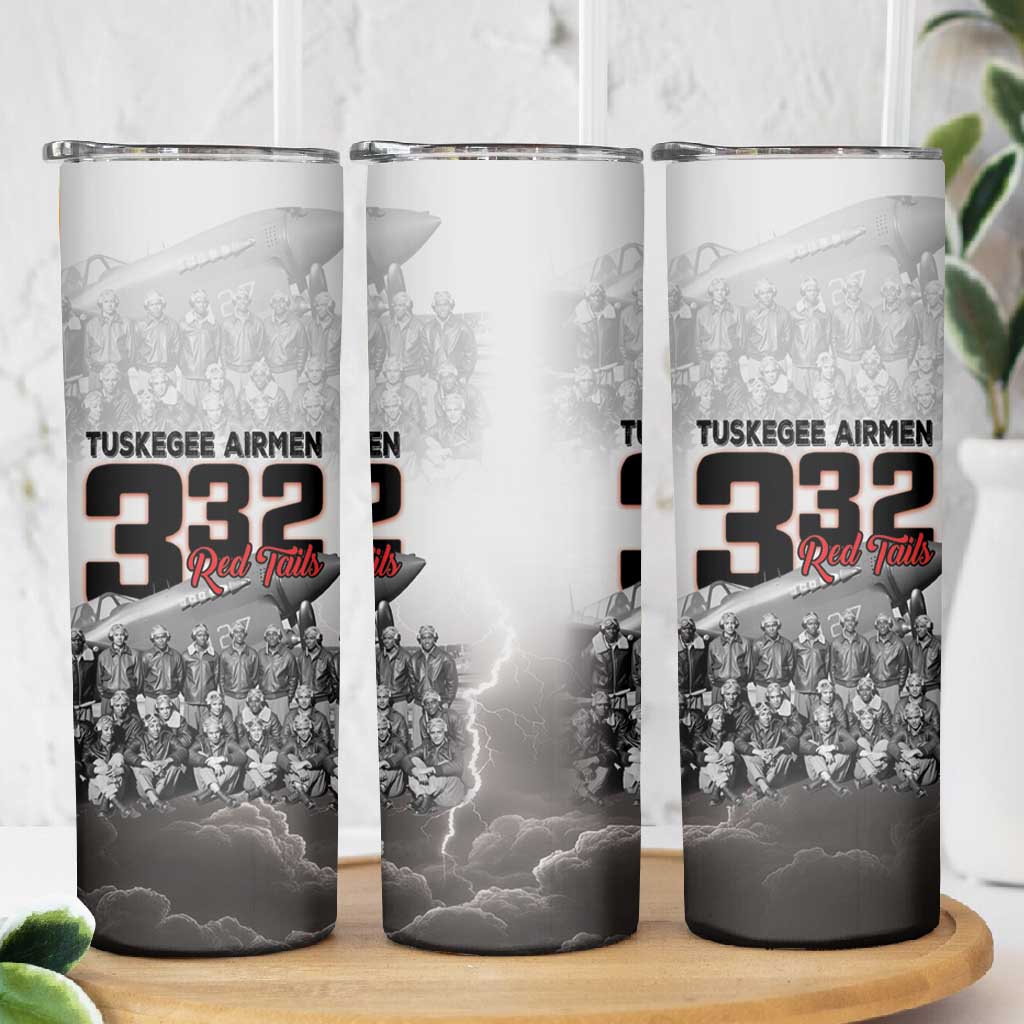 Tuskegee Airmen  Red Tails Pride Skinny Tumbler 332nd Fighter Group - African Pride